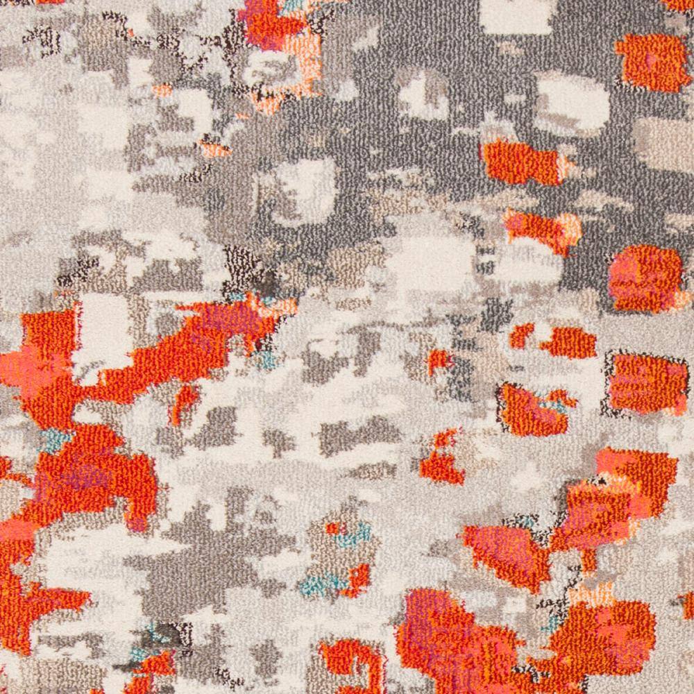 Monaco Abstract Geometric Grey/Orange 8' x 11' Area Rug