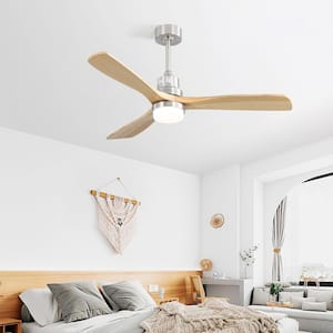 52 in. Indoor Brushed Nickel Ceiling Fan with LED Light and Remote Control