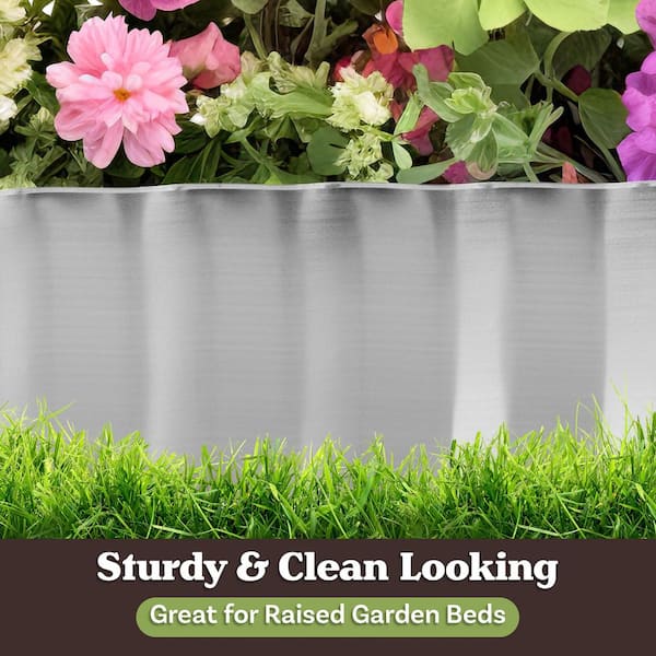 Pure Garden 16 ft. Galvanized Steel Lawn Edging