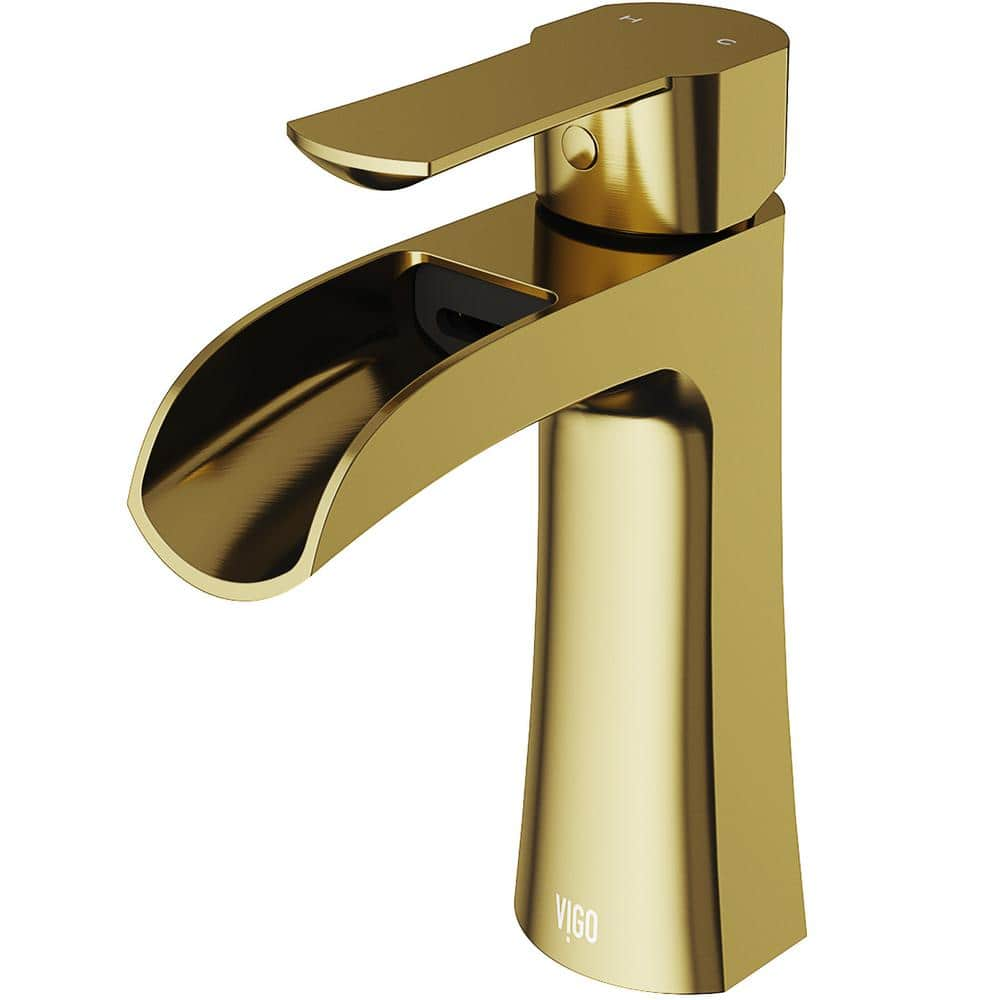 Deals Vigo VG01041MG Paloma Single-Handle Single Hole Bathroom Faucet in Matte Gold