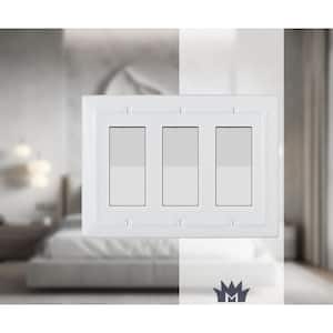 Architectural 3-Gang Decorator/Rocker Wall Plate (Classic White)