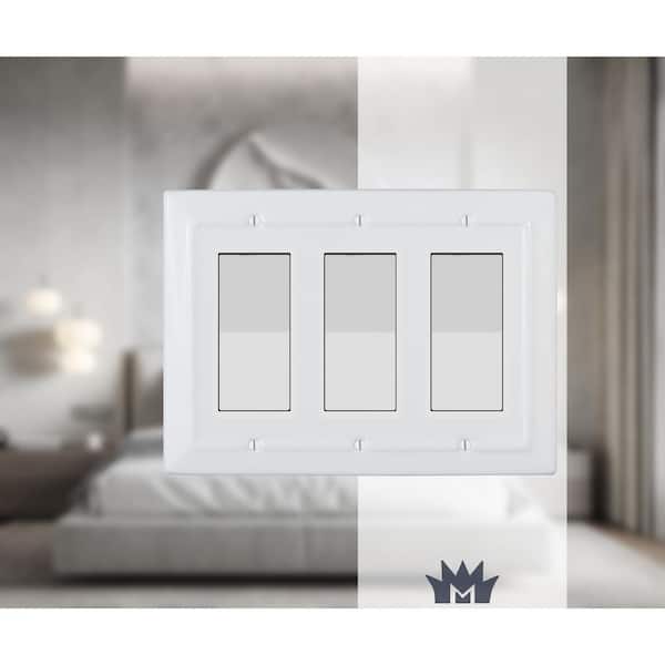 Architectural 3-Gang Decorator/Rocker Wall Plate (Classic White)