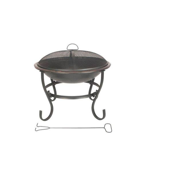 Unbranded 23 in. Round Fire Pit with Copper Table Top