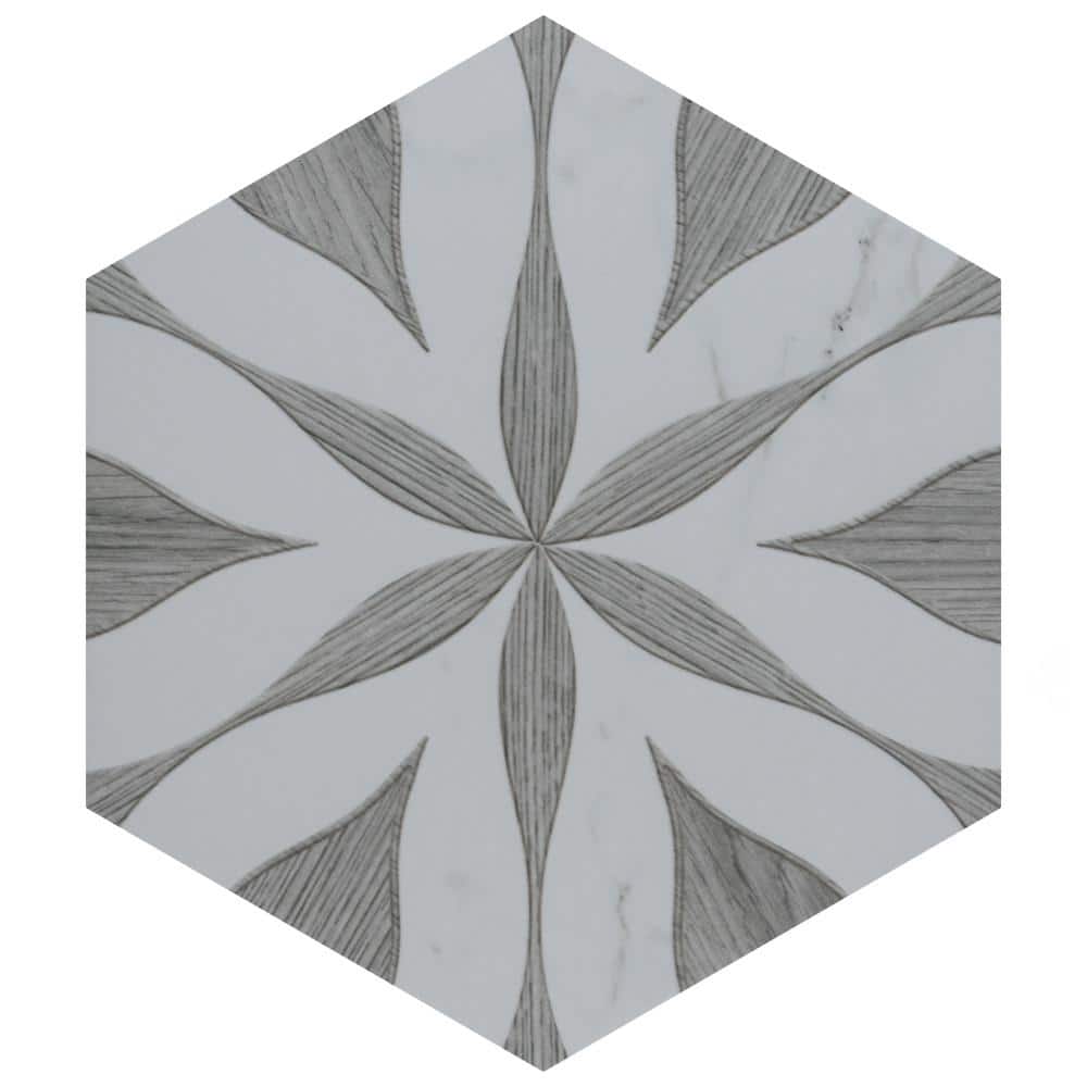 Llama Flower Loire Silver Smoke 9 in. x 9 in. Porcelain Floor and Wall Take Home Tile Sample price history on PriceWatchPro