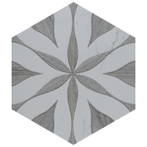 Llama Flower Loire Silver Smoke 8-5/8 in. x 9-7/8 in. Porcelain Floor and Wall Tile (11.5 sq. ft./Case)