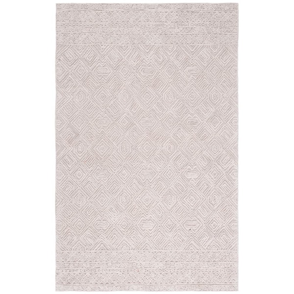 SAFAVIEH Textual Beige 3 ft. x 5 ft. Abstract Border Area Rug