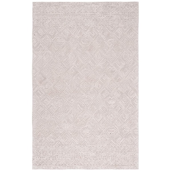 SAFAVIEH Textual Beige 4 ft. x 6 ft. Abstract Border Area Rug