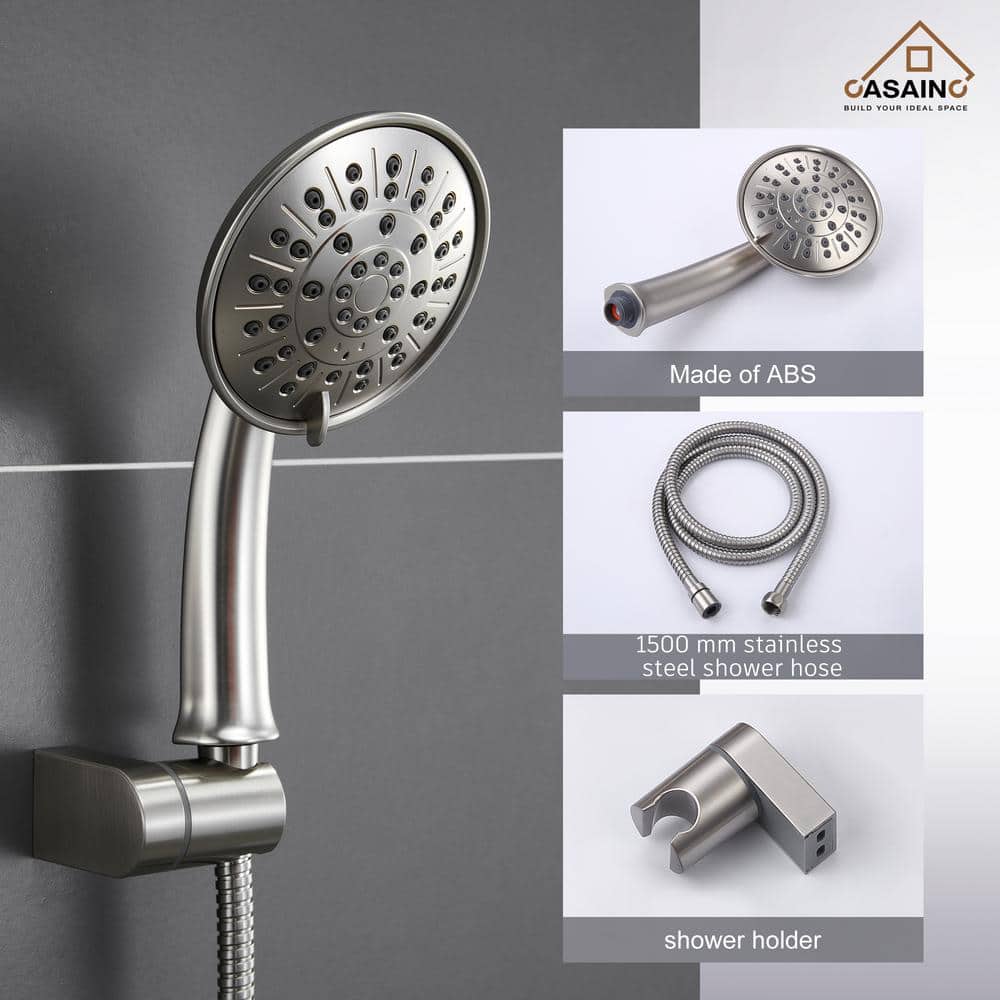 Brushed Nickel Multi-Head Wall Mounted Shower System