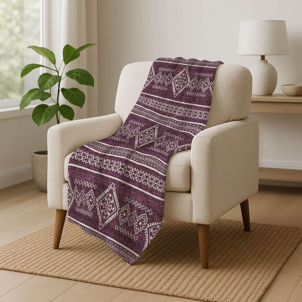 Premium Machine Washable ASB901 Eggplant 50 in. x 70 in. Sherpa Throw Blanket price history on PriceWatchPro
