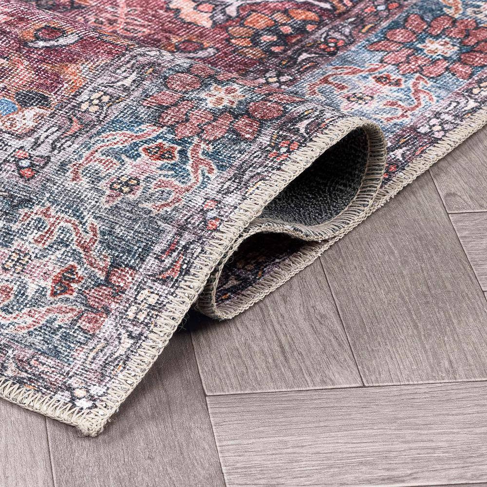 Multi-Color Flat Woven Washable Polyester Area Rug