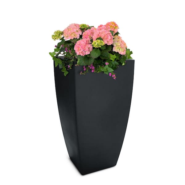 Kobi 38 in. Tall Black Self-Watering Polyethylene Planter