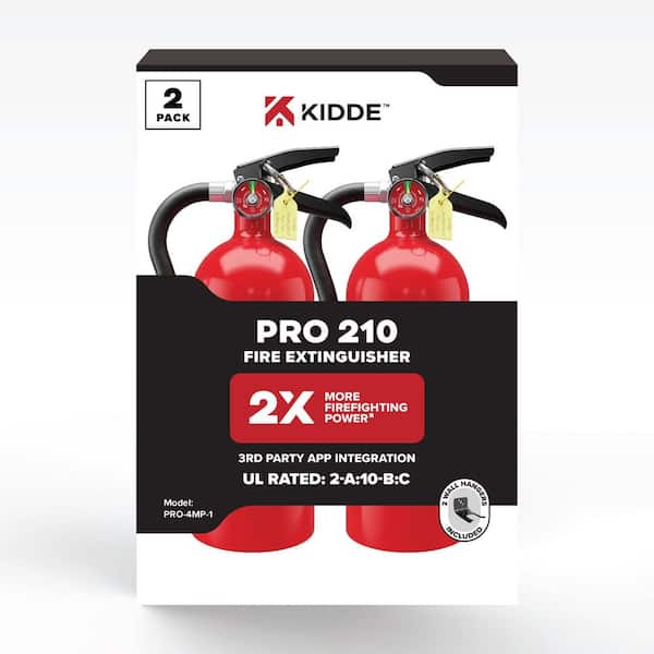 Kidde Pro 210 Rechargeable (2-A:10-B:C) Class ABC 7.5 (lb.) Fire Extinguisher (2-Pack) 21030924