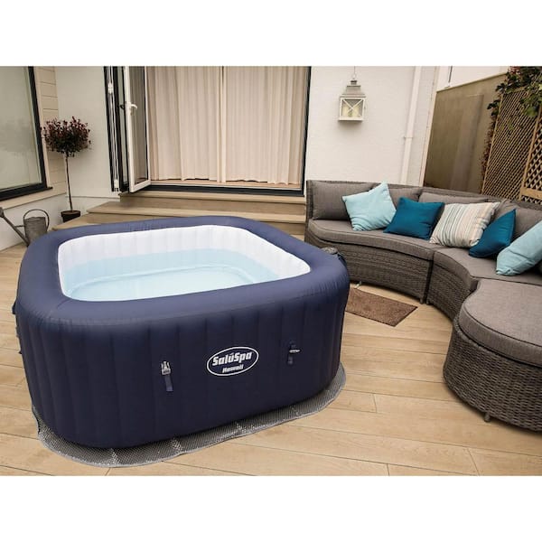 CO-Z 5'x5' Inflatable Hot Tub Portable Bathtub with 120 Jets & Air Pump Ideal for 4, Size: 5' x 5