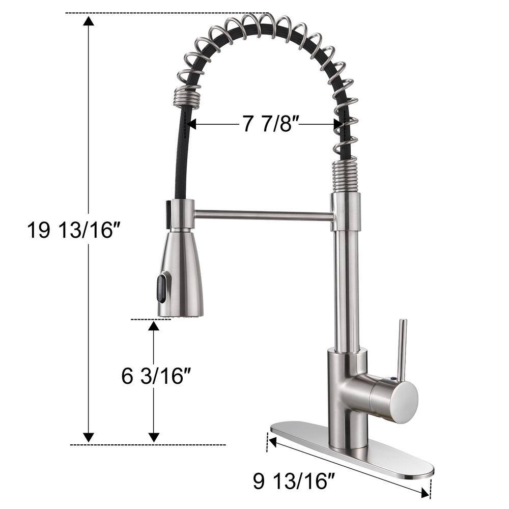 Brushed Nickel Touchless Pull-Down Kitchen Faucet with Spray