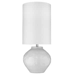Charlie 39.5 in. Polished Nickel Integrated LED No Design Interior Lighting for Living Room with Gray Ceramic Shade
