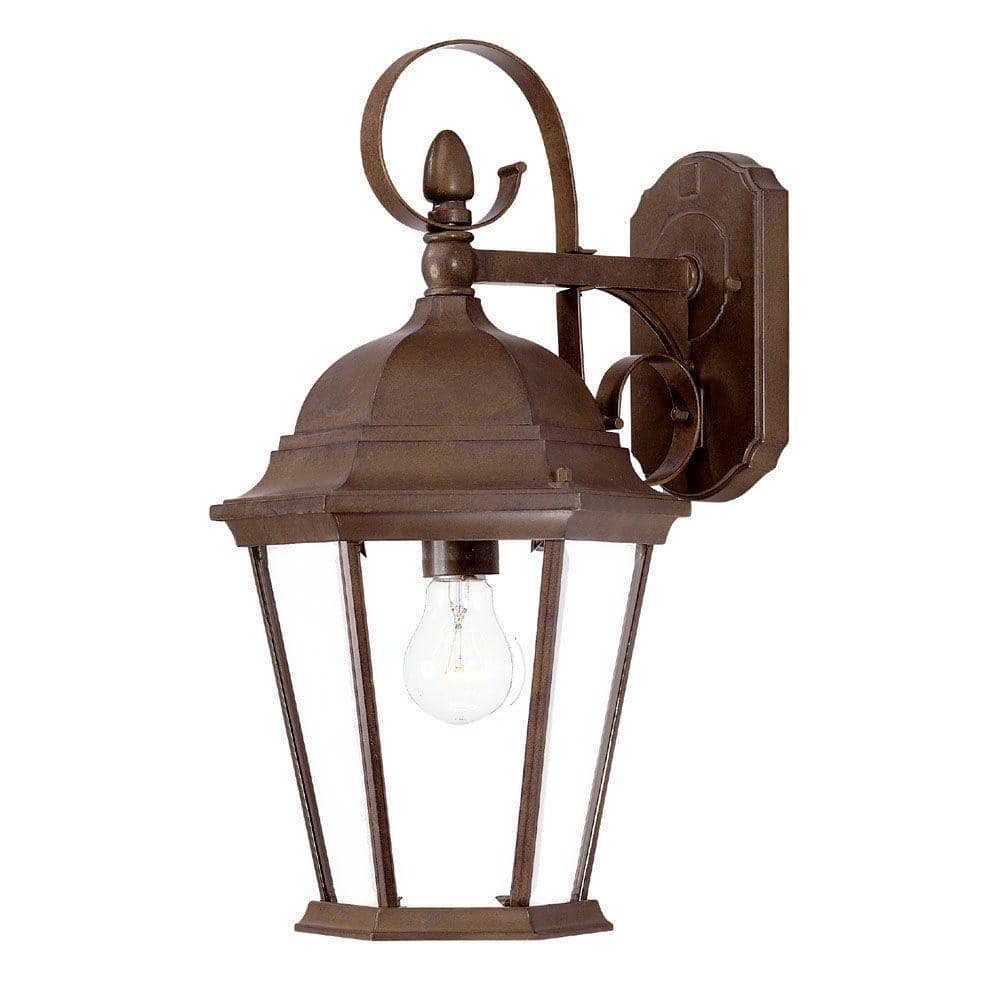 New Orleans Collection 1-Light Burled Walnut Outdoor Wall Lantern Sconce price history on PriceWatchPro