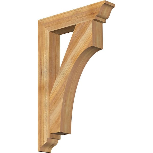 Ekena Millwork 4 in. x 34 in. x 22 in. Western Red Cedar Westlake Traditional Rough Sawn Bracket