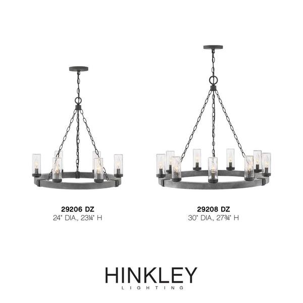 HINKLEY Sawyer Large 9-Light Aged Zinc Outdoor Hanging