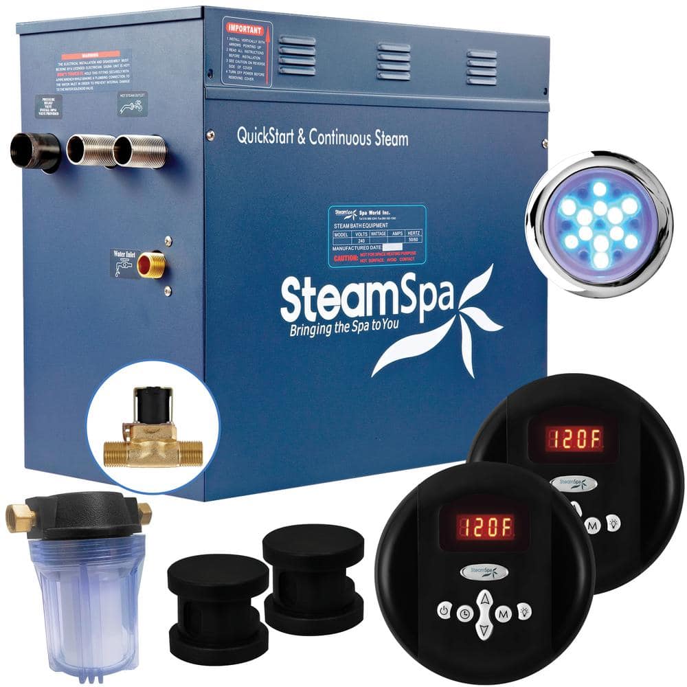 SteamSpa Royal 10.5kW QuickStart Acu-Steam Bath Generator Package with ...