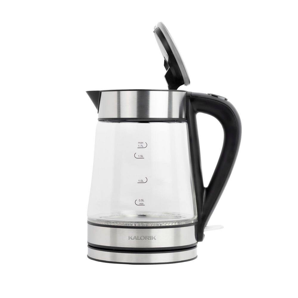 Kalorik 1.7L Stainless Steel and Glass Rapid Boil Electric Kettle