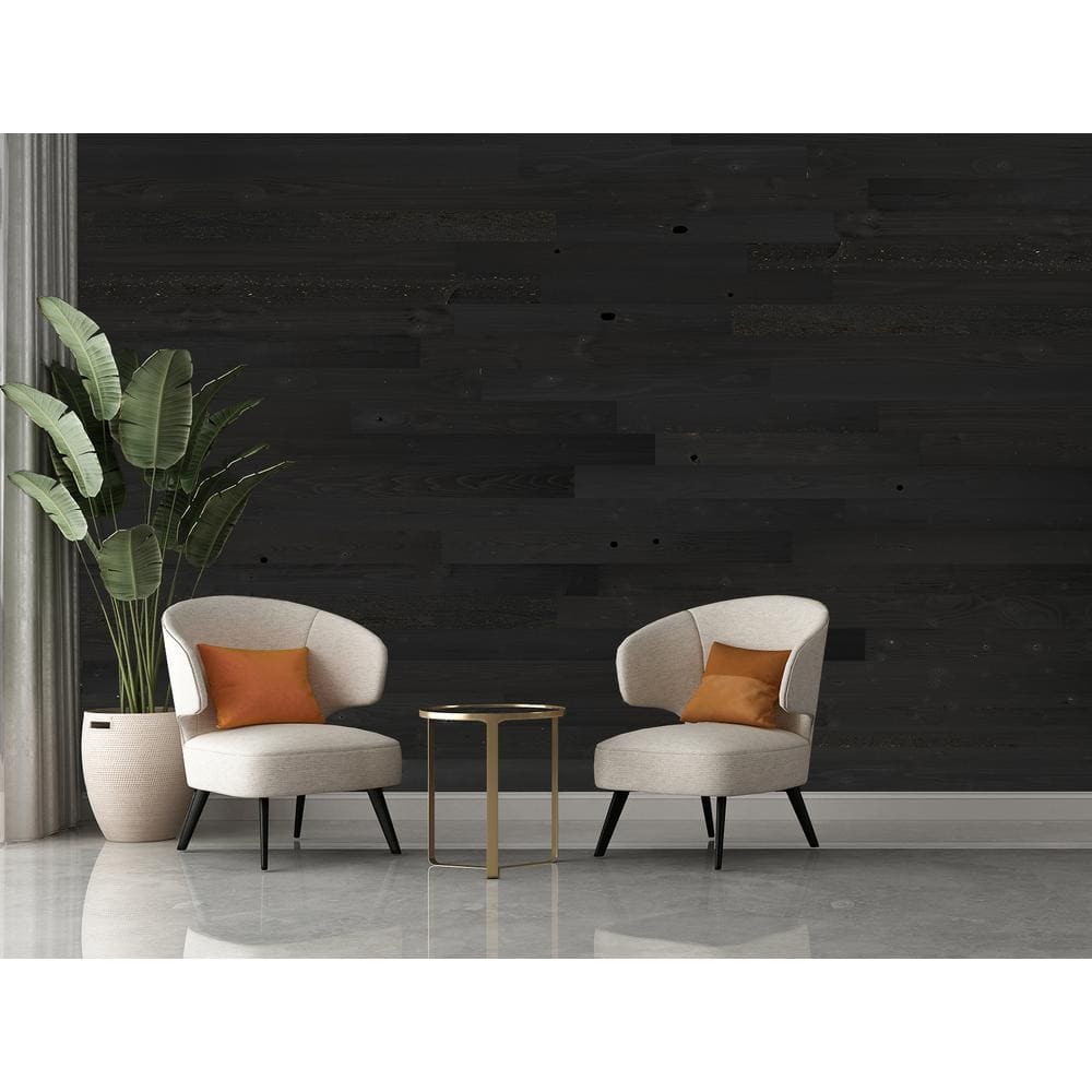 Black Ice Reclaimed Wood Peel & Stick Wall Planks