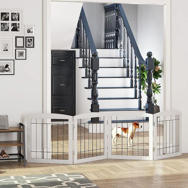 KIWDZFU Freestanding Foldable Indoor Dog Gate for Doorways and