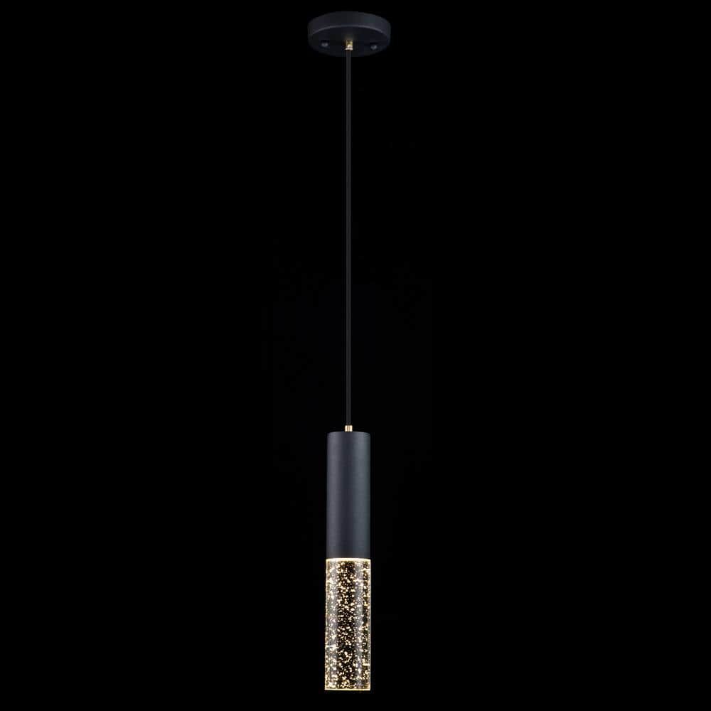 Matte Black Crystal Mini Globe Pendant with LED Light