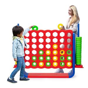 Unihex 4.9 ft. W Score Giant 4 in a Row Game - 42 Jumbo Rings and Quick-Release Sliders, Indoor/Outdoor Yard Play
