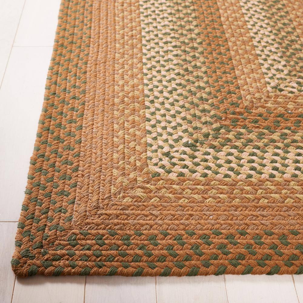 Handwoven Beige and Brown Cotton Braided Runner Rug