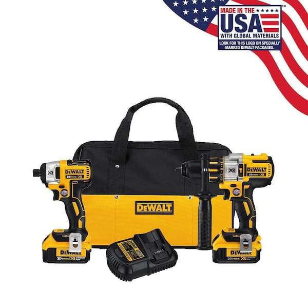 DEWALT - 20-Volt Max XR Lithium-Ion Cordless Brushless Hammer Drill and Impact Driver Combo Kit (2-Tool)