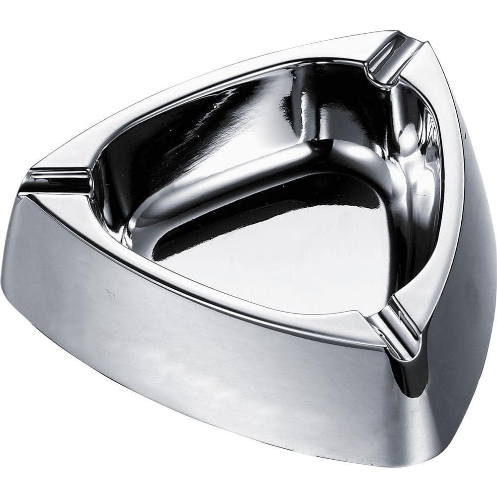 Visol Deepdish Triangular Zinc Alloy Mirror Finish Cigarette Ashtray  VASH210