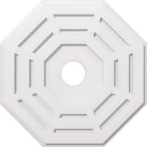 1 in. P X 9-1/2 in. C X 24 in. OD X 4 in. ID Westin Architectural Grade PVC Contemporary Ceiling Medallion