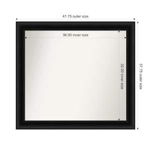 Parlor Black 41.75 in. x 37.75 in. Custom Non-Beveled Recycled Polystyrene FramedBathroom Vanity Wall Mirror