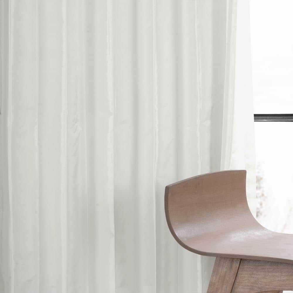 Eggshell Faux Silk Blackout Curtain Panel - 50 x 84 Inch