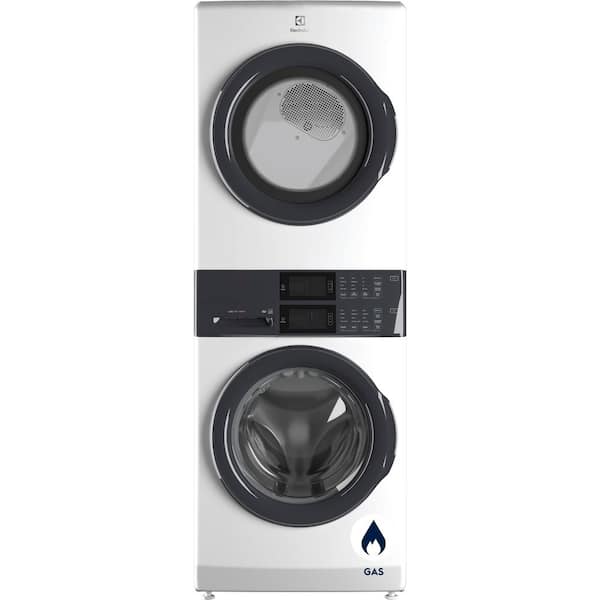 Electrolux 4.4 cu. ft. Stacked Washer and 8.0 cu. ft. Gas Dryer Laundry Tower in White with LuxCare Wash, Energy Star