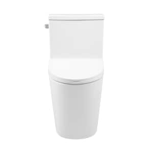 Dreux One-Piece 1.28 GPF Single Flush Elongated Toilet in White