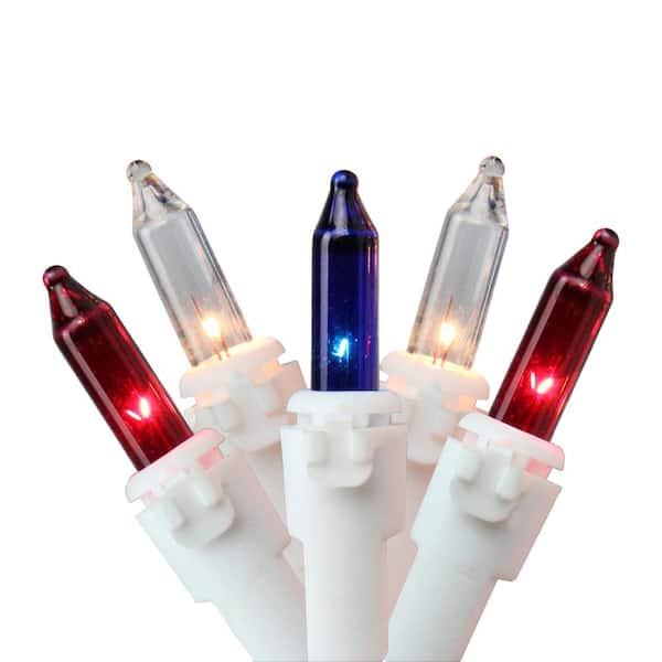 Northlight 0.25 in. Red White Blue 4th of July Mini Light Set with 20 ft. White Wire (100-Count)