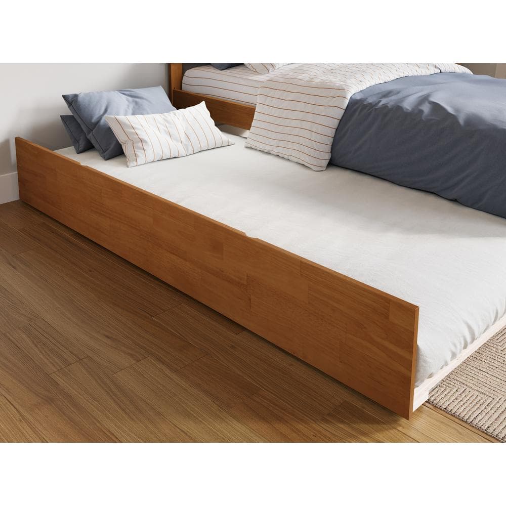 Light Toffee Full Wood Platform Bed with Slats