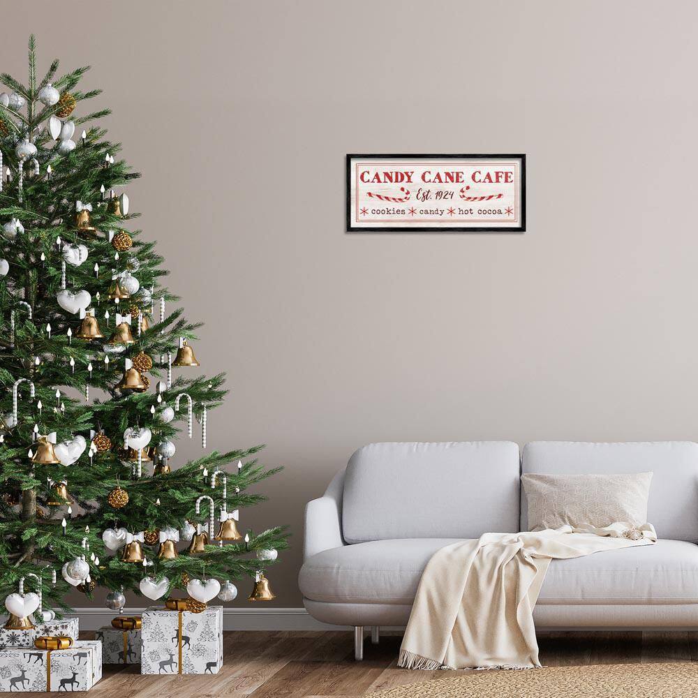 Vintage Candy Cane Cafe by Dogwood Portfolio Black Framed Typography Giclee Art Print 10 in. x 24 in. price history on PriceWatchPro