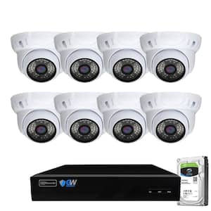 8-Channel 5MP NVR 2TB Security Camera System with 8 Wired IP Cameras Turret Fixed Lens, Built-In Mic, Human Detection