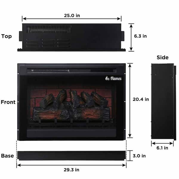 いておりま TURBRO In-Flames 28 Inch In-Wall Recessed Electric Fireplace ...