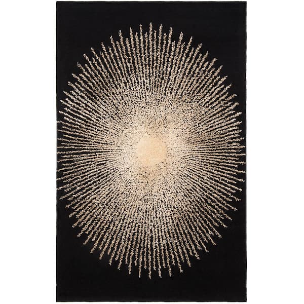 Soho 5 ft. x 8 ft. Black/Beige Abstract Area Rug