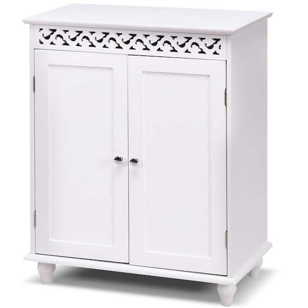 FORCLOVER 24 in. W x 13.5 in. D x 30.5 in. H White Wood Freestanding ...