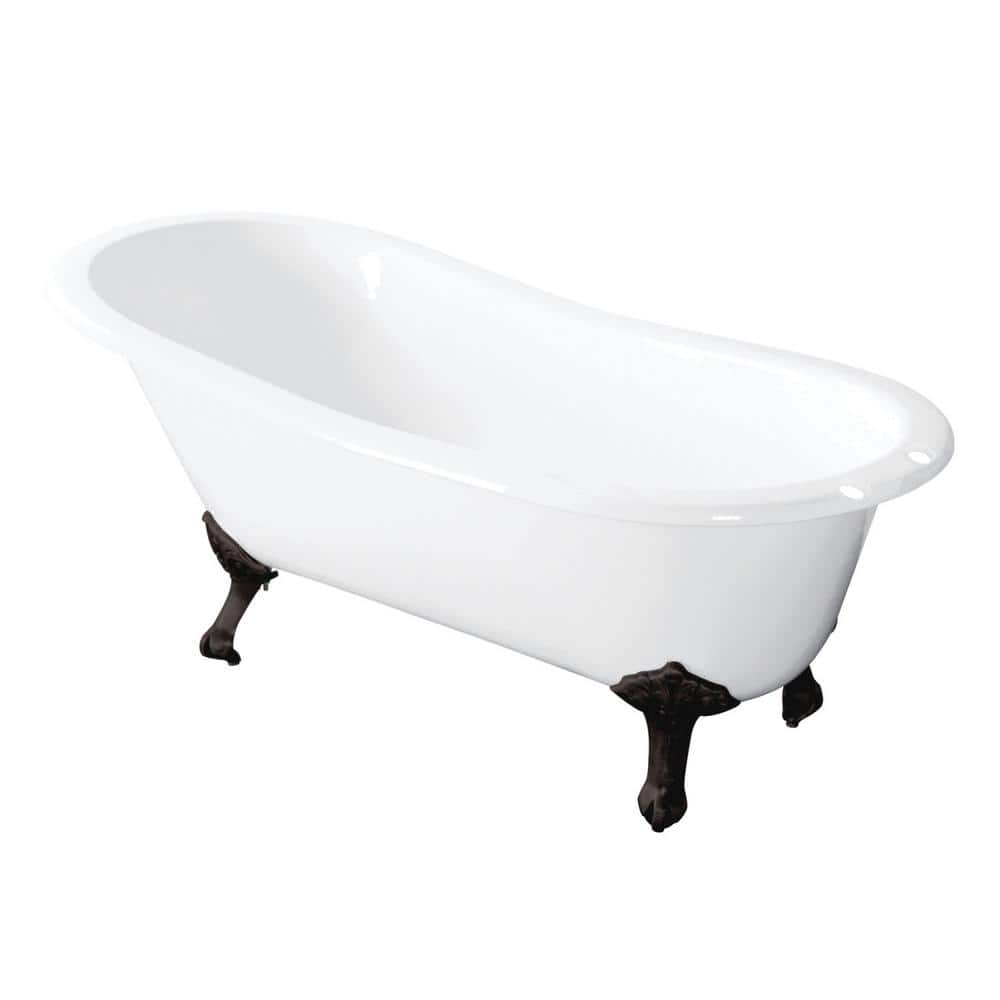 Aqua Eden Slipper 57 in. Cast Iron Clawfoot Bathtub in Matte Black price history on PriceWatchPro