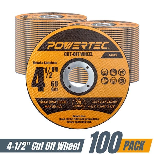 4-1/2 in. x 3/64 in. x 7/8 in. Thin Kerf Metal Cut Off Wheels, Iridium-Coated Aluminum Oxide 60 Grit (100-Pack)