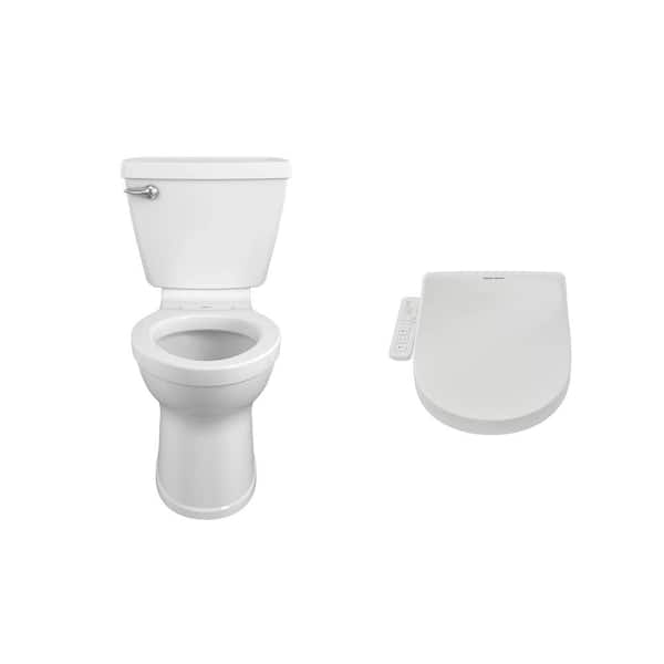 American Standard Advanced Clean 1.0 SpaLet Bidet Seat with Champion 4-HET Right Height Elongated 1.28 gpf Toilet in White