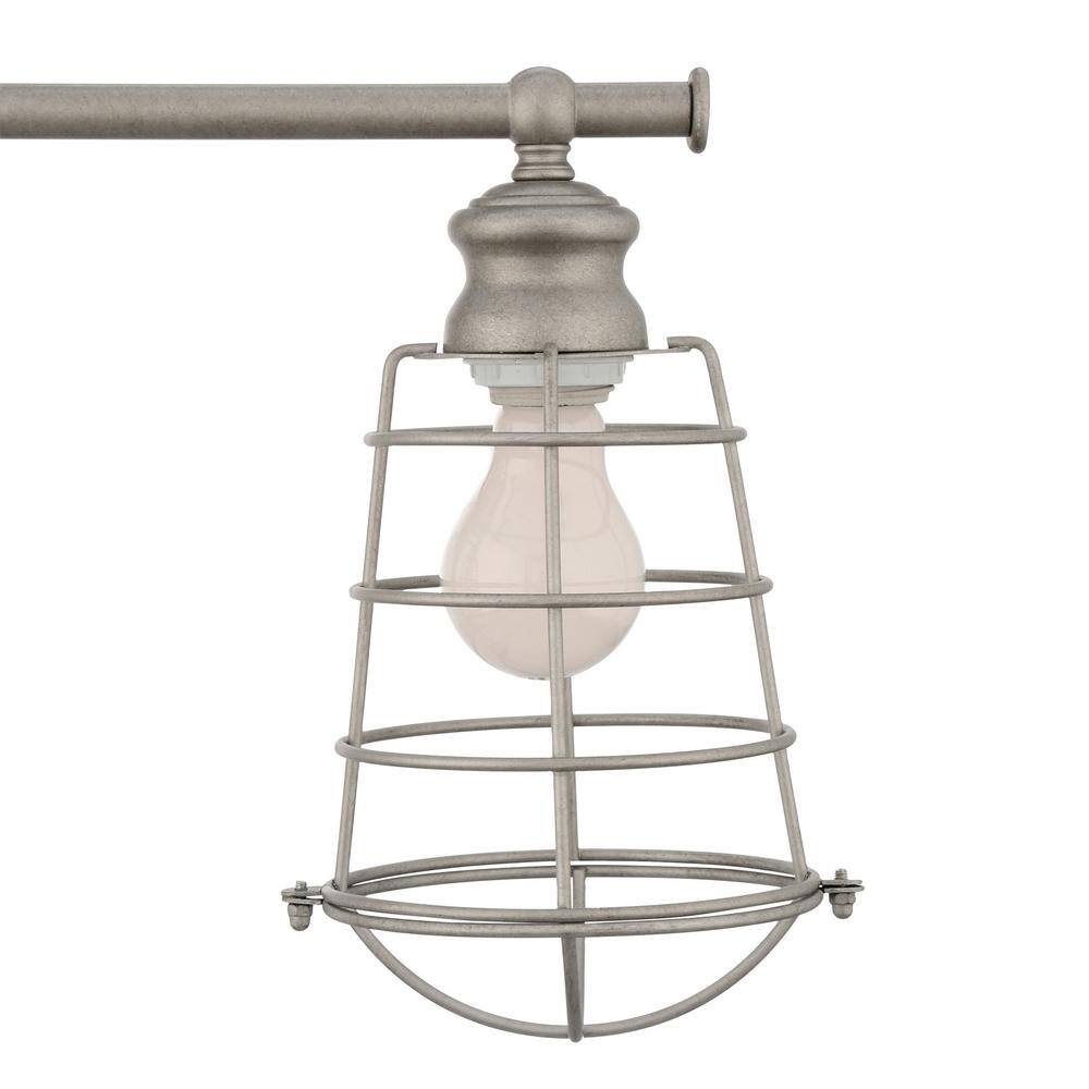 Galvanized Steel Industrial 3-Light Bathroom Vanity Fixture