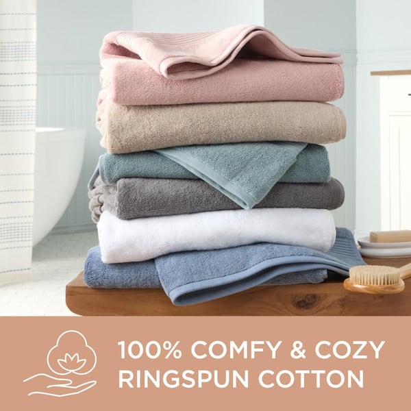 TOWN & COUNTRY LIVING Solid Dobby Border 30 in. x 58 in. Gray