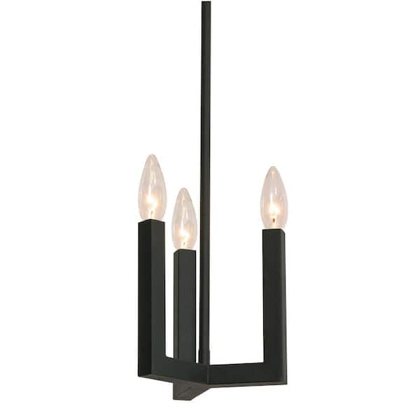 AFX Grace 3-Light Black Candlestick Pendant Light