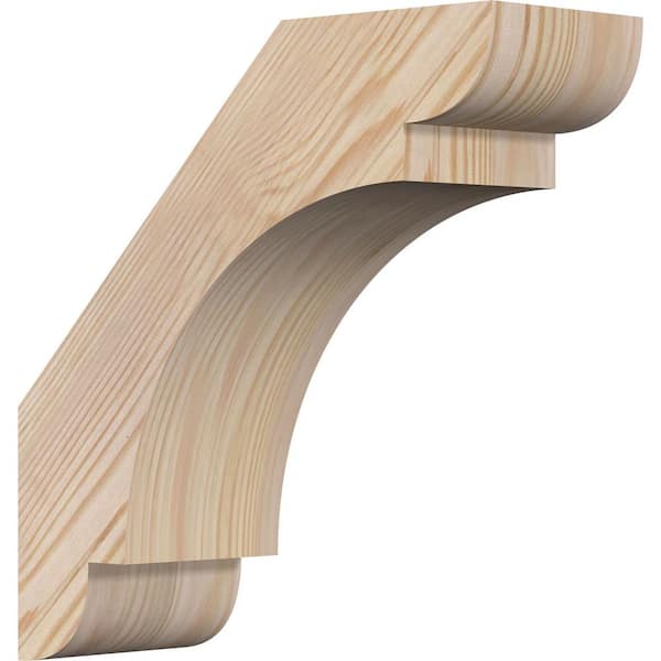 Ekena Millwork 3 1/2"W x 10"D x 10"H Olympic Smooth Knee Brace, Douglas Fir